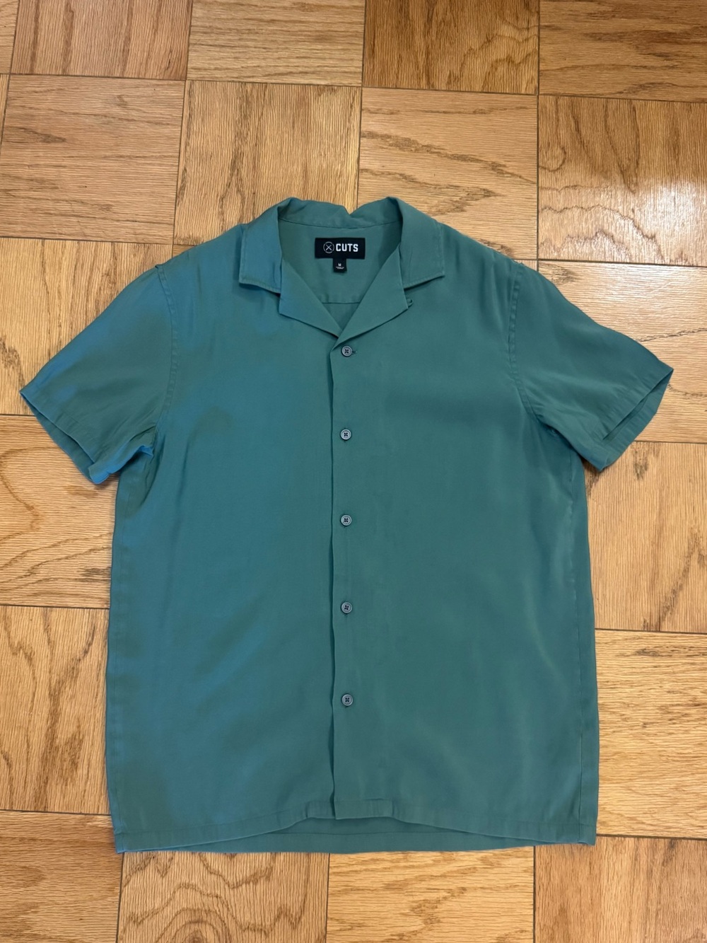 Cuts Clothing Short Sleeve Button Down - Chileno Camp Collar - Spruce